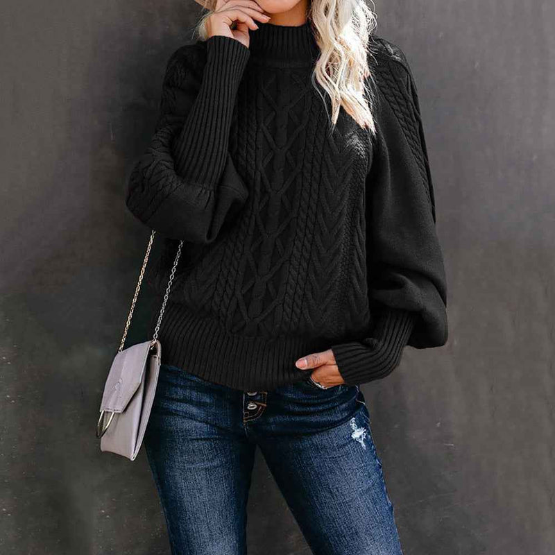 Figure-hugging turtleneck sweater