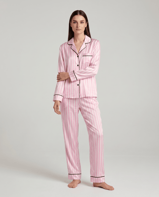 Schlafanzug Damen lang mit Hemd und Hose - Cecile LavelleRosa