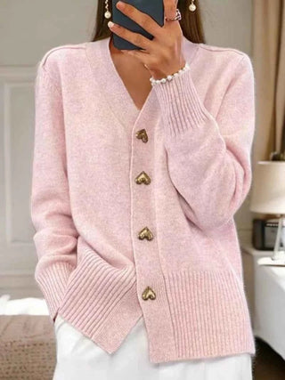 Schlichter Damen - Cardigan mit Knöpfen - Cecile LavelleHellrosa