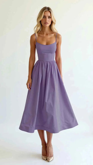 Schlichtes Midikleid mit Taillierung - Cecile LavelleLila