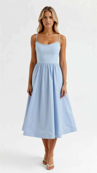 Schlichtes Midikleid mit Taillierung - Cecile LavelleBlau