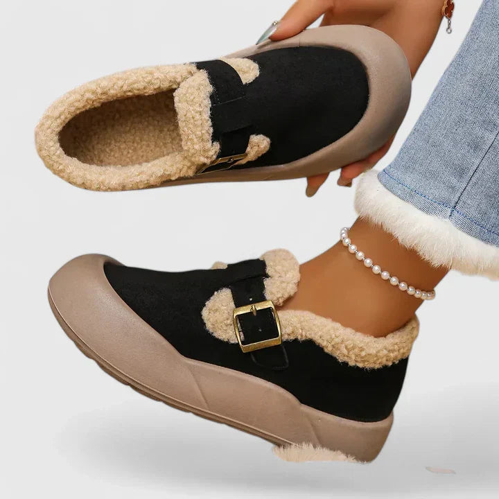 Winterschuhe Damen Gefüttert mit Schnalle