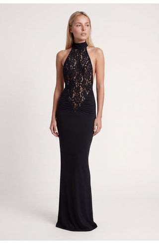 Schwarzes Spitzen Maxi Kleid Für Hochzeitsgäste - Cecile LavelleSchwarz