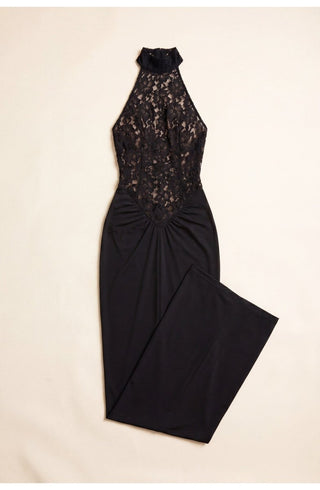 Schwarzes Spitzen Maxi Kleid Für Hochzeitsgäste - Cecile LavelleSchwarz