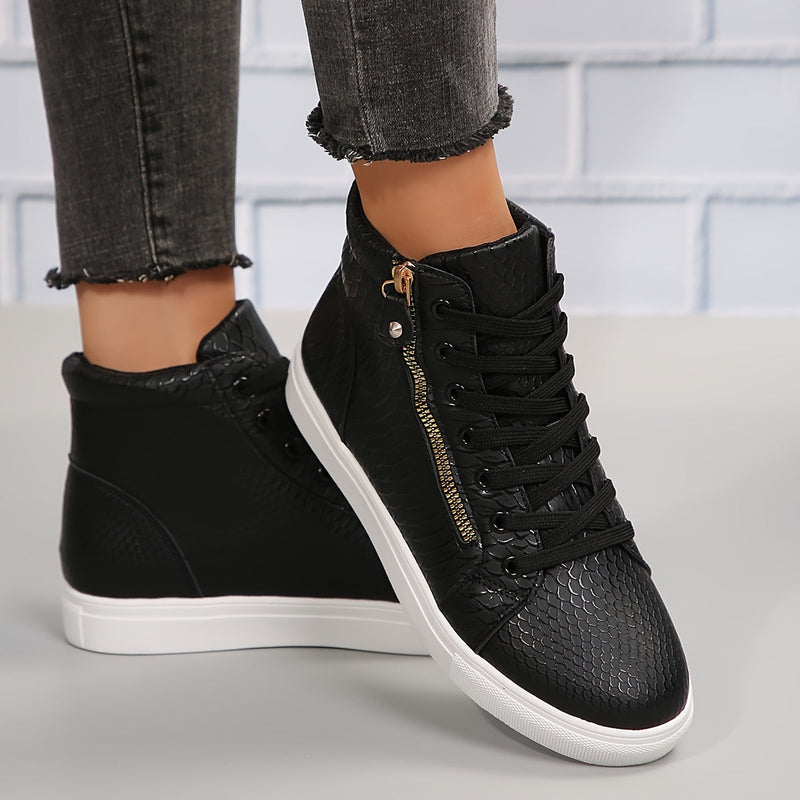 Women's High-Top Faux Leather Sneakers