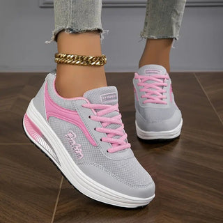 Sneaker Damen Plateau mit Schnürung Komfort - Cecile LavelleRosa