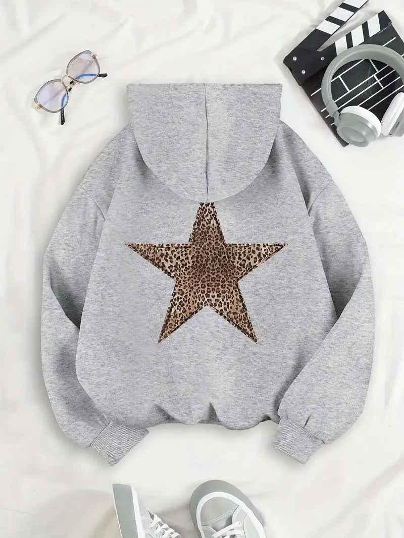 Sophia – Oversized hoodie with leopard star