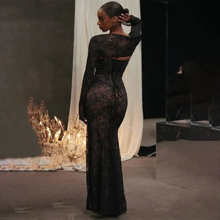 Spitzen Maxikleid Elegant - Cecile LavelleWeiß