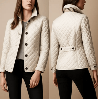 Steppjacke Damen Hüftlang Casual - Cecile LavelleWeiß