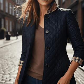 Steppjacke Damen Hüftlang Casual - Cecile LavelleMarineblau