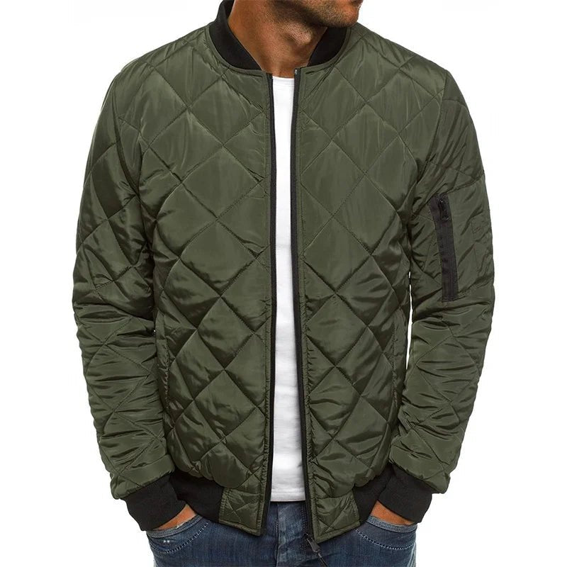 Men’s quilted bomber jacket with zipper