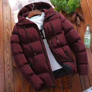 Steppjacke Herren Kapuze in Weinrot