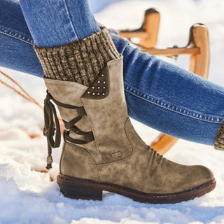 Stiefel Damen mit Reißverschluss in Braun