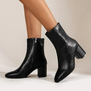 Stiefelette Damen Spitz Zehenpartie in Schwarz