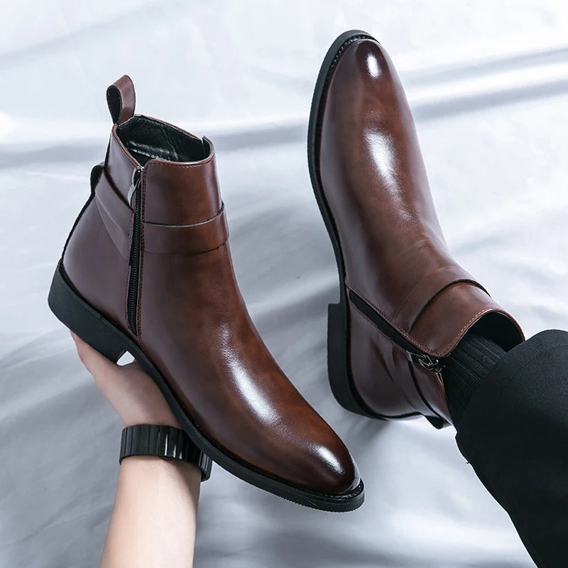 Men's buckle ankle boots