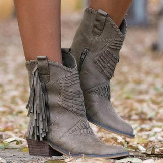 Stiefeletten mit Quasten - Cecile LavelleGrau