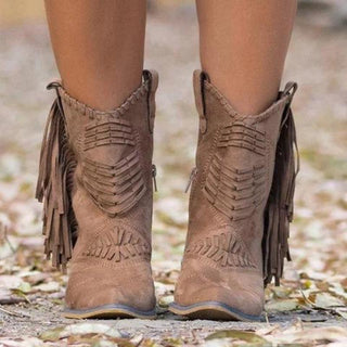 Stiefeletten mit Quasten - Cecile LavelleGrau