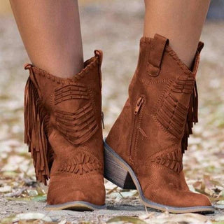 Stiefeletten mit Quasten - Cecile LavelleGrau