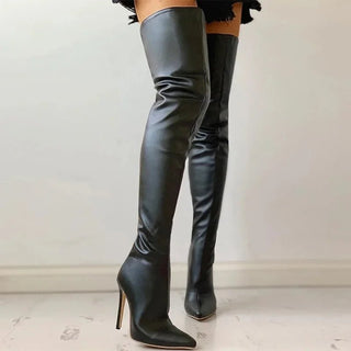 Stiletto Stiefel Oberschenkelhoch Elegant - Cecile LavelleSchwarz