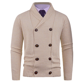 Strickjacke Herren Schalkragen in Beige