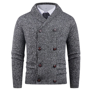 Strickjacke Herren Schalkragen in Grau