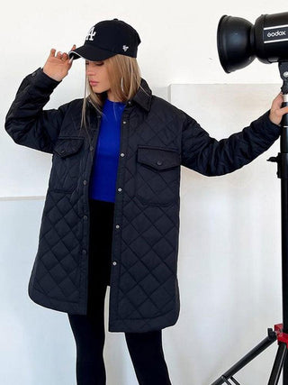 Taillierbarer Steppmantel Damen Modern - Cecile LavelleSchwarz