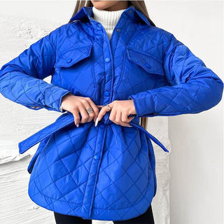 Taillierbarer Steppmantel Damen Modern - Cecile LavelleBlau