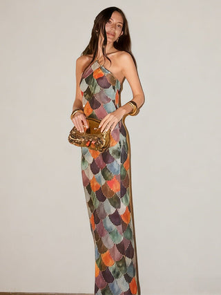 Trägerloses Maxikleid Elegant mit Muster - Cecile LavelleMehrfarbig
