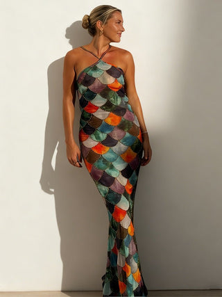 Trägerloses Maxikleid Elegant mit Muster - Cecile LavelleMehrfarbig
