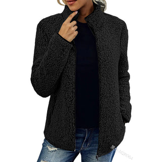 Übergangsjacke Damen Mit Hohem Kragen in Schwarz