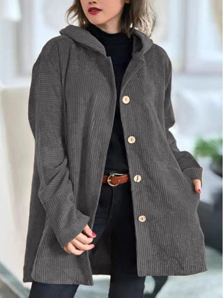 Übergangsjacke Damen mit Kapuze in Grau