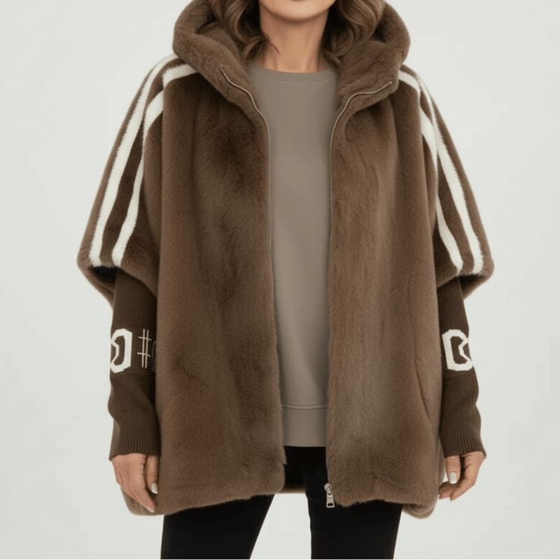 Oversized Hooded Teddy Jacket for Women