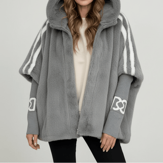 Übergangsjacke Damen Oversized in Grau