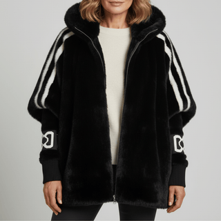 Übergangsjacke Damen Oversized in Schwarz