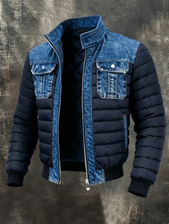 Men’s blue quilted transitional jacket