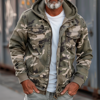 Übergangsjacke Herren Camouflage in Khaki