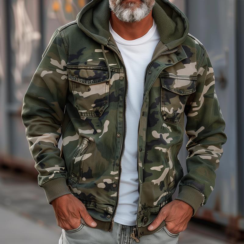 Men's Hooded Camouflage Jacket