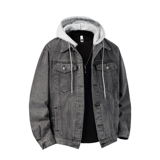 Übergangsjacke Herren mit Kapuze in Grau