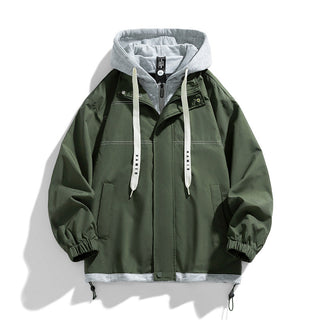 Übergangsjacke Herren mit Kapuze in Khaki