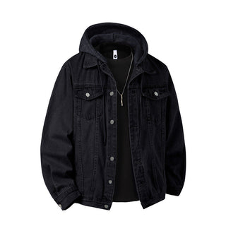 Übergangsjacke Herren mit Kapuze in Schwarz