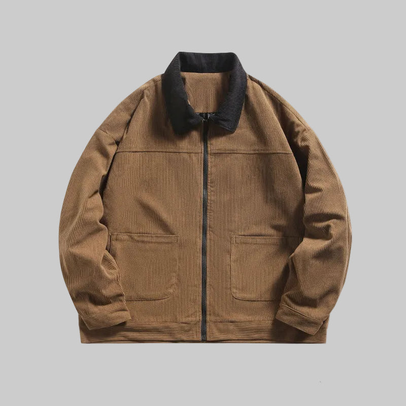 Men's corduroy zip-up jacket