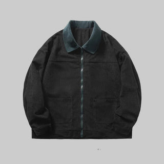 Übergangsjacke Herren mit Kontrastkragen in Schwarz