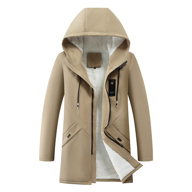Men's Long Winter Coat with Hood