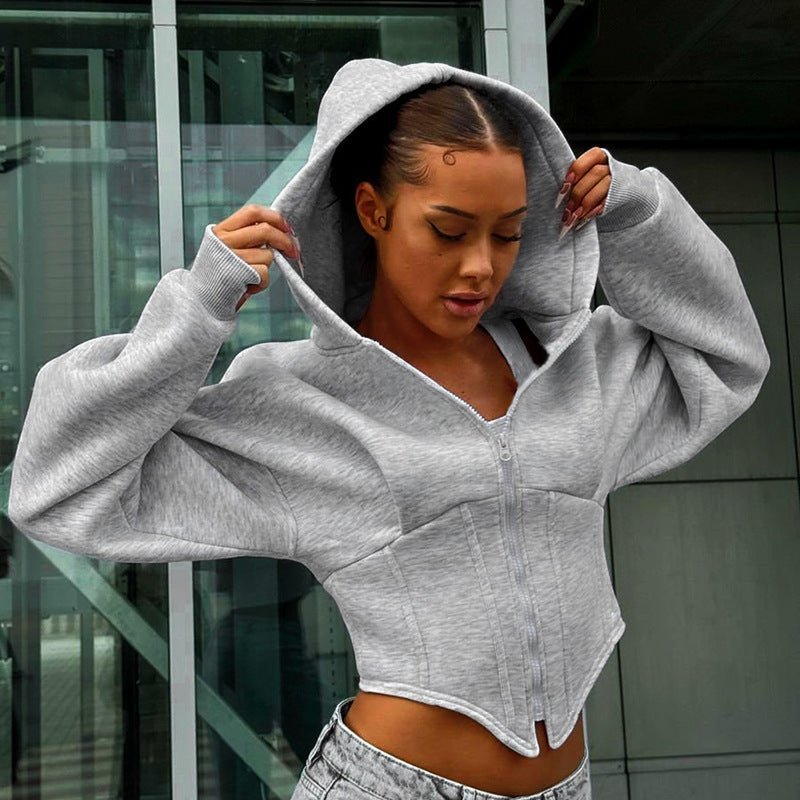 Vixen – Sculpted Zip-Up Hoodie in Athleisure Style