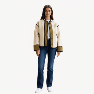 Wattierte Jacke Damen mit Kontrastdetails - Cecile LavelleCreme