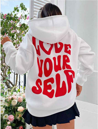 Weißer Hoodie Damen Print - Cecile LavelleHellrosa