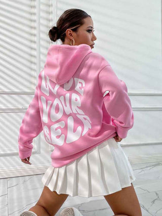 Weißer Hoodie Damen Print - Cecile LavelleHellrosa