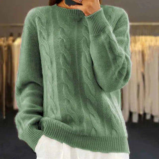 Weit geschnittener Pullover mit Zopfmuster - Cecile LavelleGrün