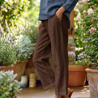 Weitbeinige Damen Sommerhose mit Elastischem Bund - Cecile LavelleBlau