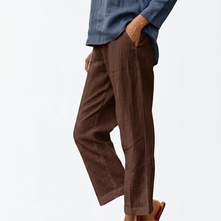 Weitbeinige Damen Sommerhose mit Elastischem Bund - Cecile LavelleBraun